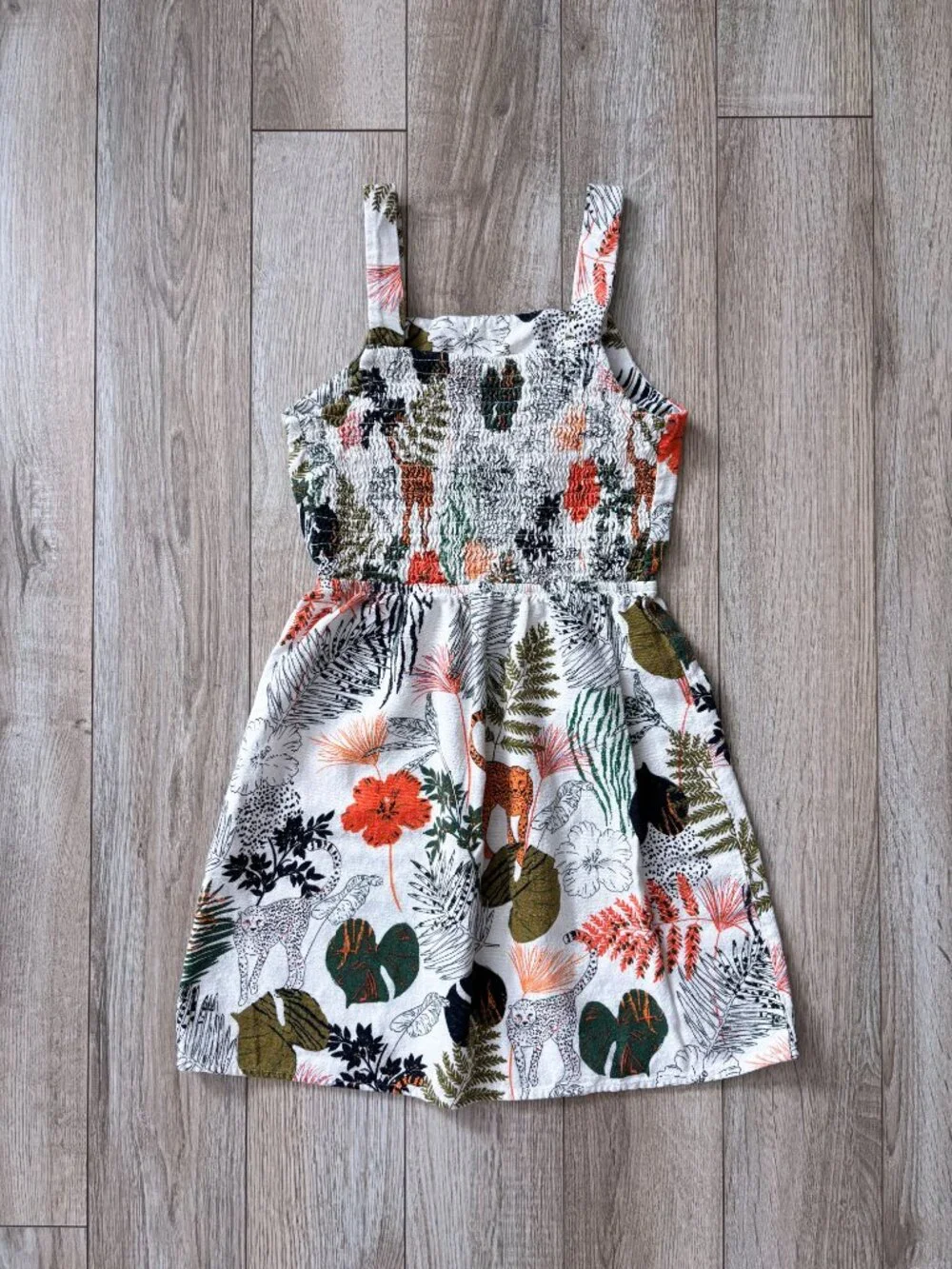 Sophia + Zeke Stitch Fix Kids Safari Jungle Print Sundress Boho Tropical Size 10